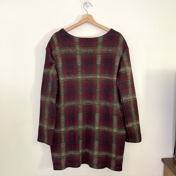 UNIF Nevermind Duster Oversized Tartan Plaid Cardigan Jacket Burgundy Small - Picture 7 of 16